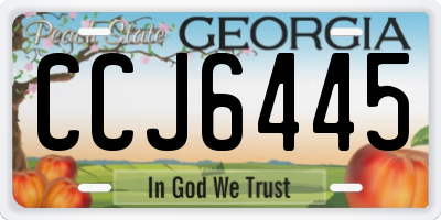 GA license plate CCJ6445