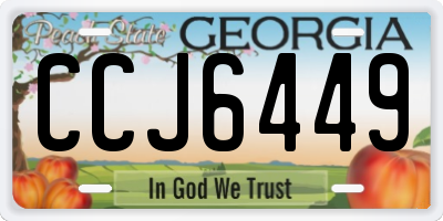 GA license plate CCJ6449