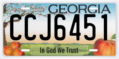 GA license plate CCJ6451