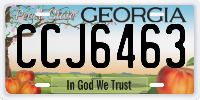 GA license plate CCJ6463