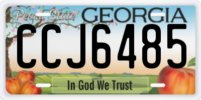 GA license plate CCJ6485