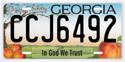 GA license plate CCJ6492