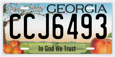 GA license plate CCJ6493