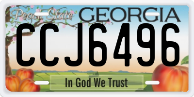 GA license plate CCJ6496