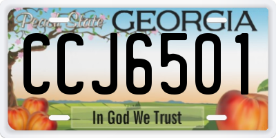 GA license plate CCJ6501