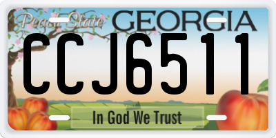 GA license plate CCJ6511
