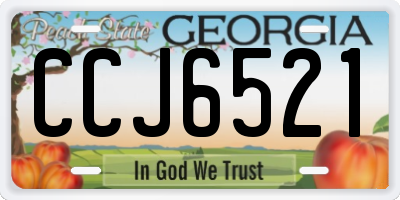 GA license plate CCJ6521