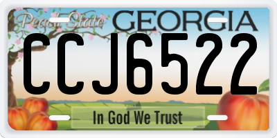 GA license plate CCJ6522