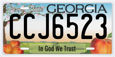 GA license plate CCJ6523