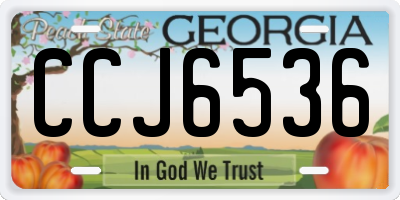 GA license plate CCJ6536