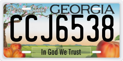GA license plate CCJ6538