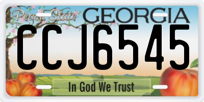 GA license plate CCJ6545
