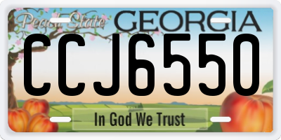 GA license plate CCJ6550