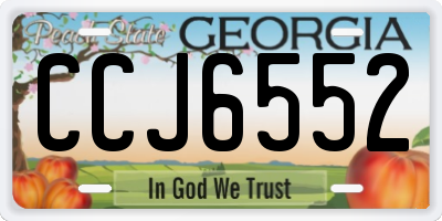 GA license plate CCJ6552