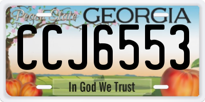 GA license plate CCJ6553