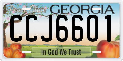 GA license plate CCJ6601