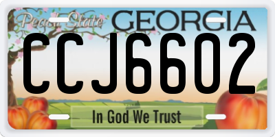 GA license plate CCJ6602