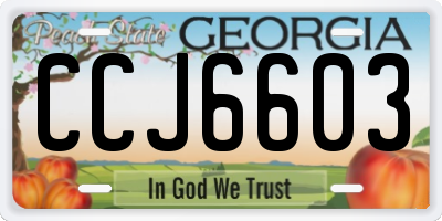 GA license plate CCJ6603