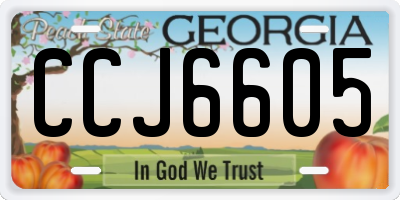 GA license plate CCJ6605