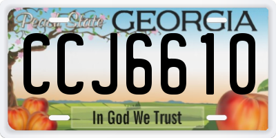 GA license plate CCJ6610