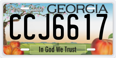 GA license plate CCJ6617