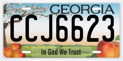 GA license plate CCJ6623