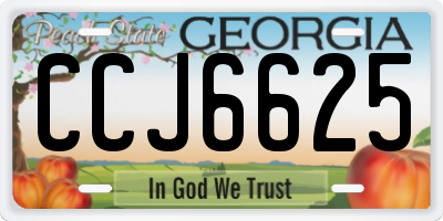 GA license plate CCJ6625