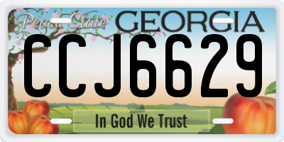 GA license plate CCJ6629