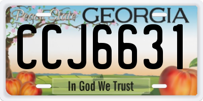 GA license plate CCJ6631