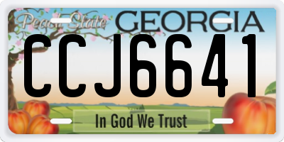 GA license plate CCJ6641