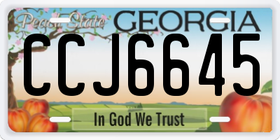 GA license plate CCJ6645