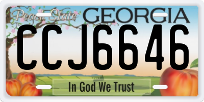 GA license plate CCJ6646