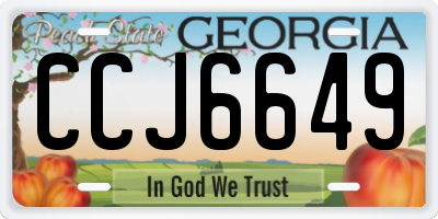 GA license plate CCJ6649