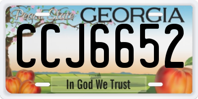 GA license plate CCJ6652