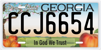 GA license plate CCJ6654