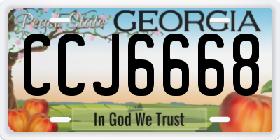GA license plate CCJ6668