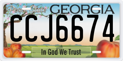 GA license plate CCJ6674