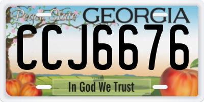 GA license plate CCJ6676