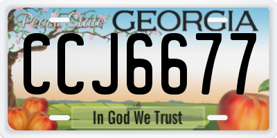 GA license plate CCJ6677