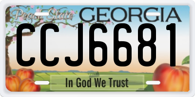 GA license plate CCJ6681