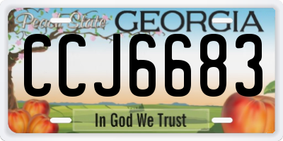 GA license plate CCJ6683