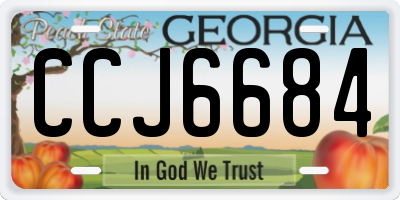 GA license plate CCJ6684