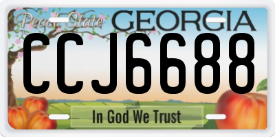 GA license plate CCJ6688