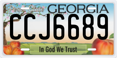 GA license plate CCJ6689