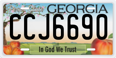 GA license plate CCJ6690