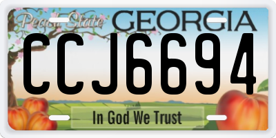 GA license plate CCJ6694