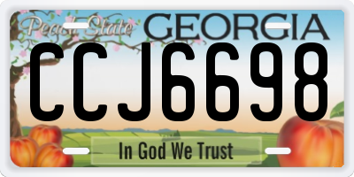 GA license plate CCJ6698