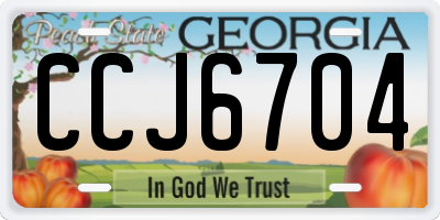 GA license plate CCJ6704