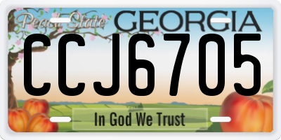 GA license plate CCJ6705