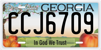 GA license plate CCJ6709